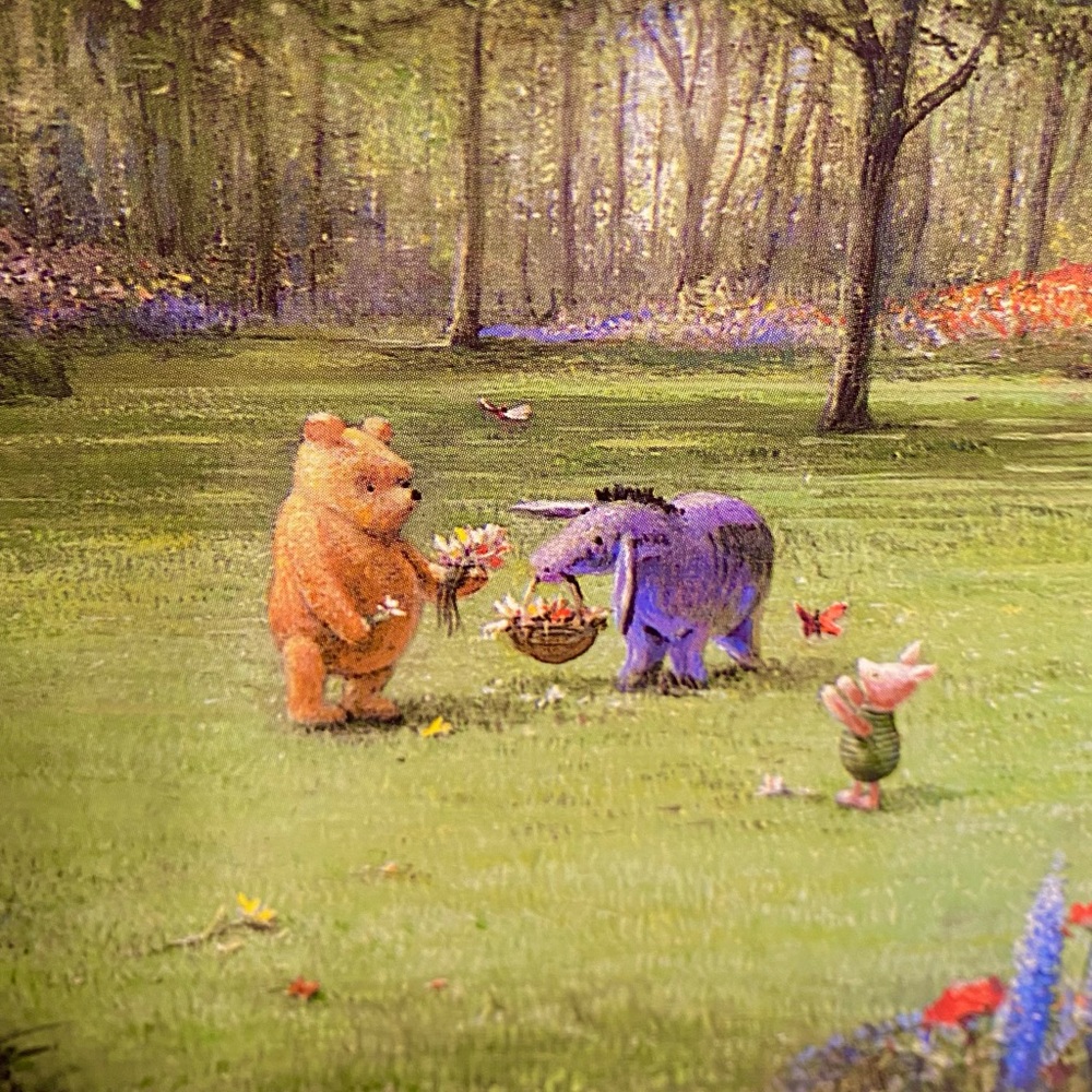 Winnie the Pooh Garden Art Print postcard
